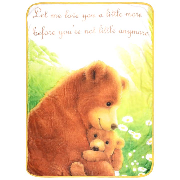 Bamboo Minky Baby Blanket - Mama Bear-Love You A Little More for wholesale by Kloud Bambu | Bamboo Towels & Blankets