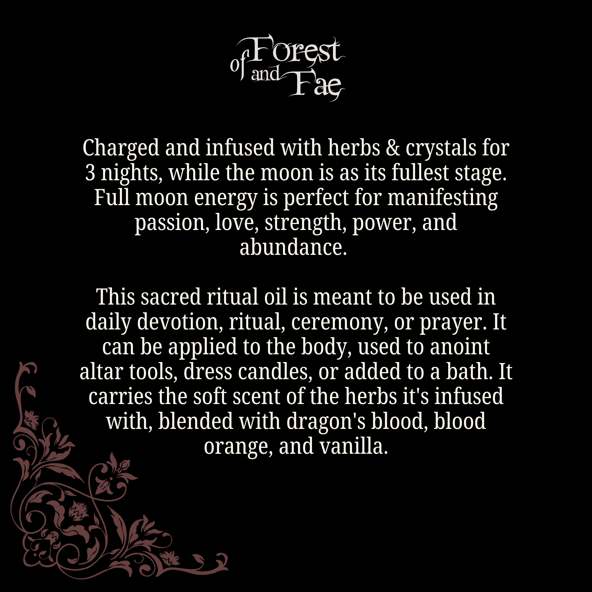 of Forest and Fae - Wholesale Meditation Supplies - Attraction Ritual Oil • Witchy Love & Abundance Altar Oil1