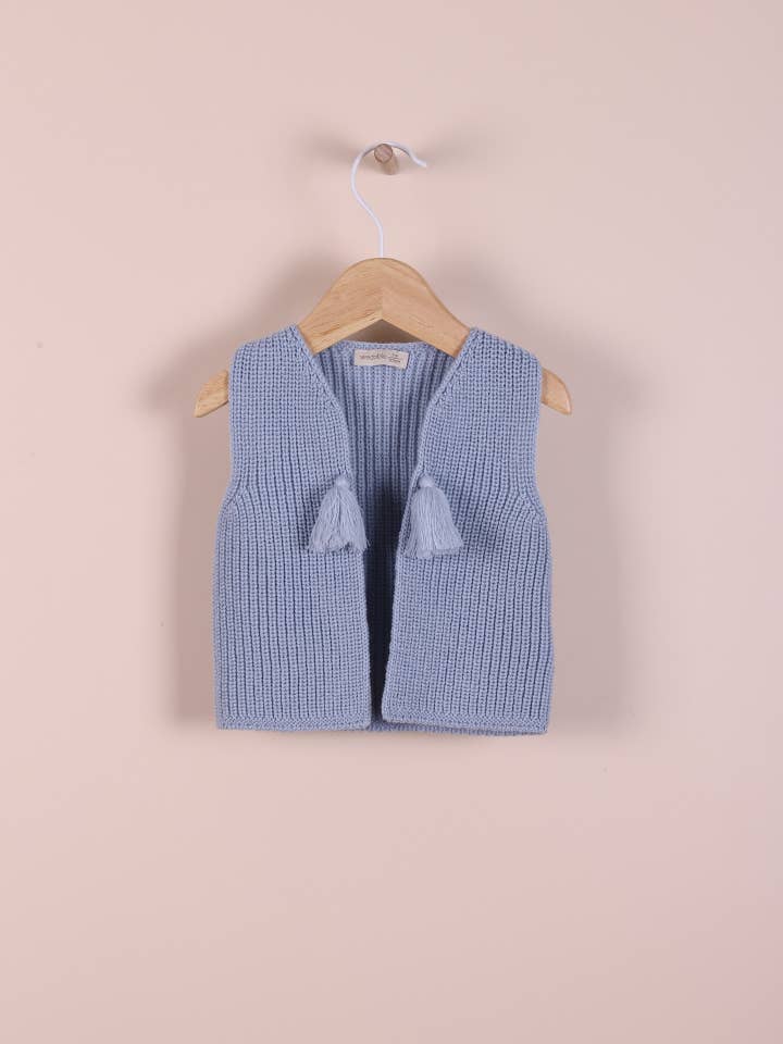 Knitted vest in English rib stitch | LOVE OF MY LIFE for wholesale by Wedoble: sustainable children's fashion