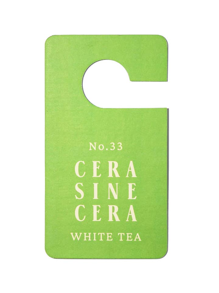 White Tea Fragrance Tag for wholesale by Cera Sine Cera