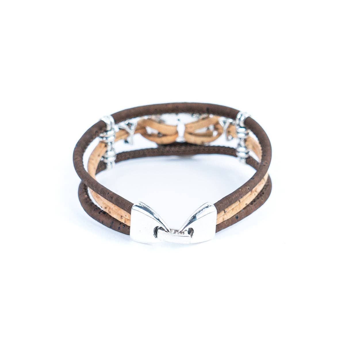 Meninas Bonitas Cork - Wholesale Bangle Bracelet - 3mm natural and colored cork wire and alloy hardware handmade women's fashion bracelet DBR-046-MIX-55