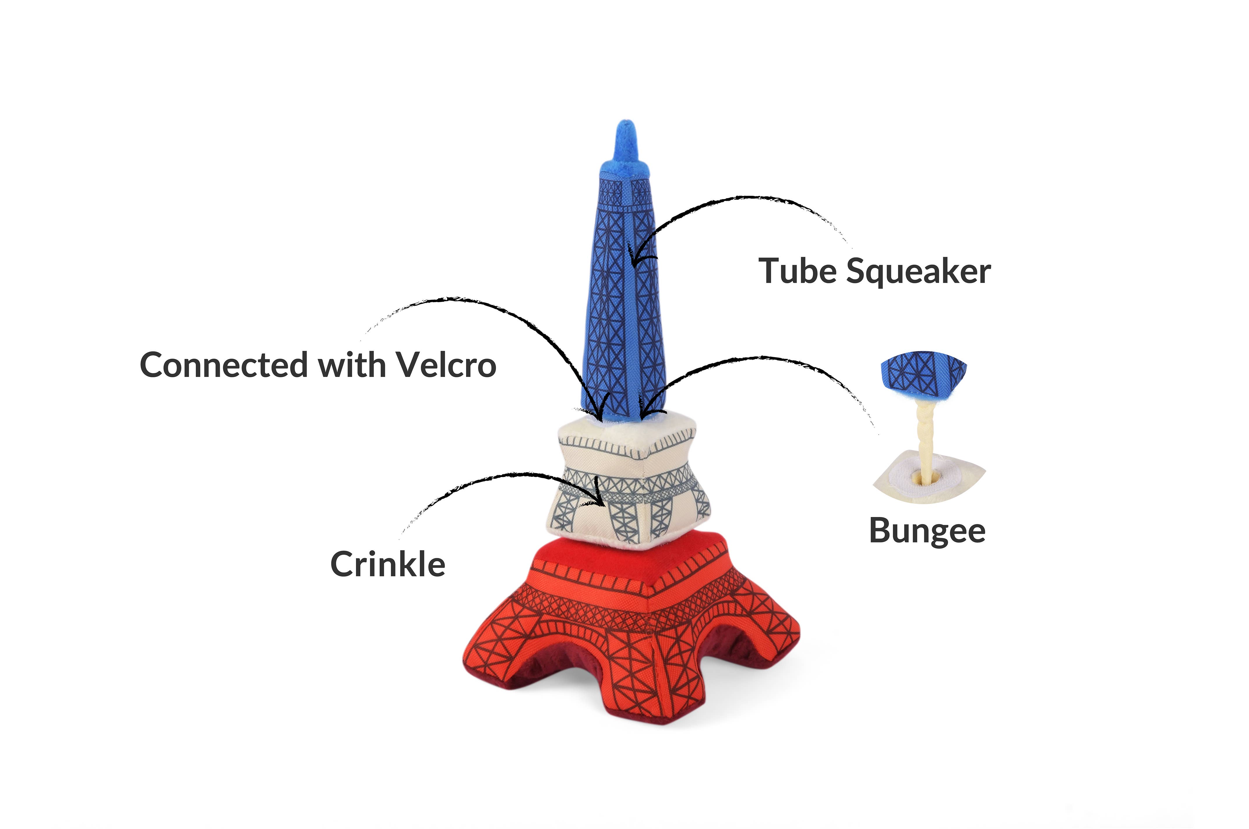 P.L.A.Y. Pet Lifestyle and You - Wholesale Pet Plush Toy - Dog - Totally Touristy - Paris Eiffel Tower1