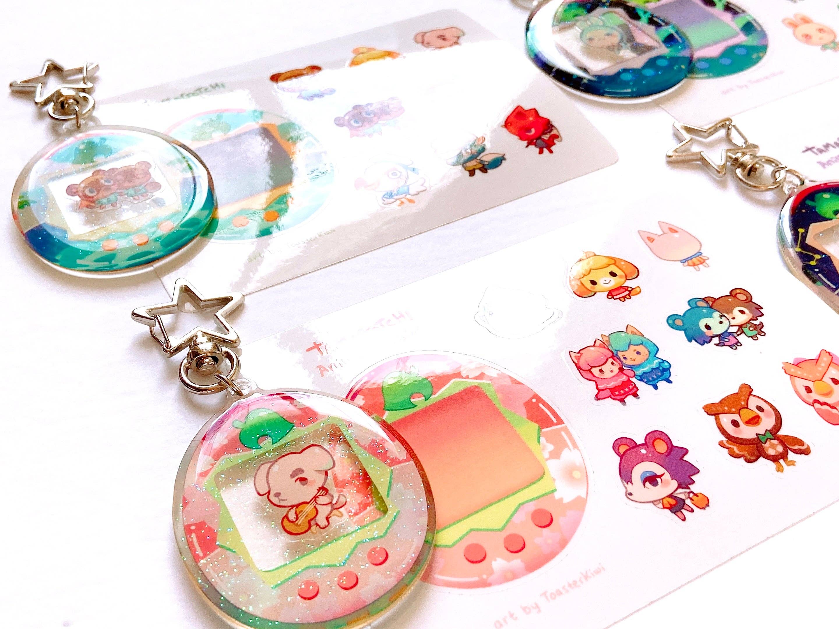 ToasterKiwi - Vente Porte-clés – femme - Ensemble Tamagotchi personnalisé « Animal Crossing »4