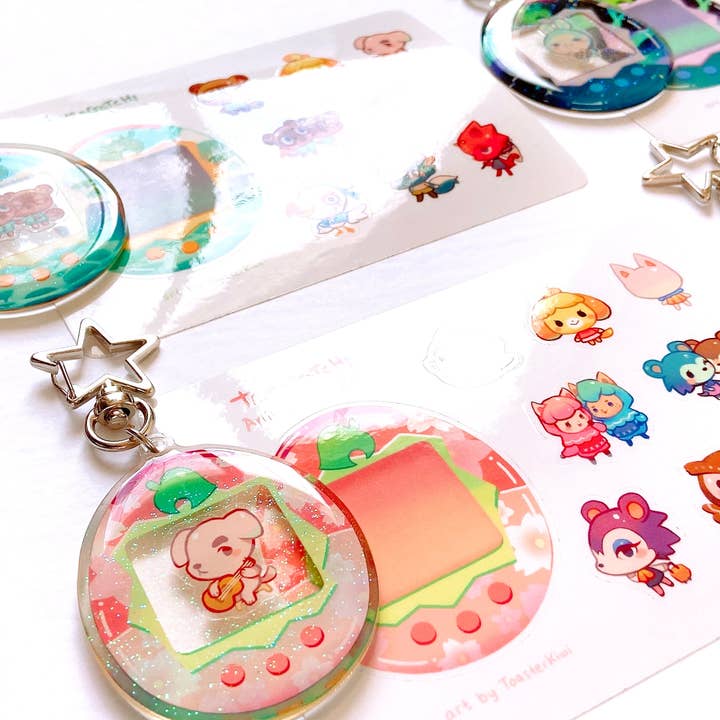 ToasterKiwi - Vente Porte-clés – femme - Ensemble Tamagotchi personnalisé « Animal Crossing »4