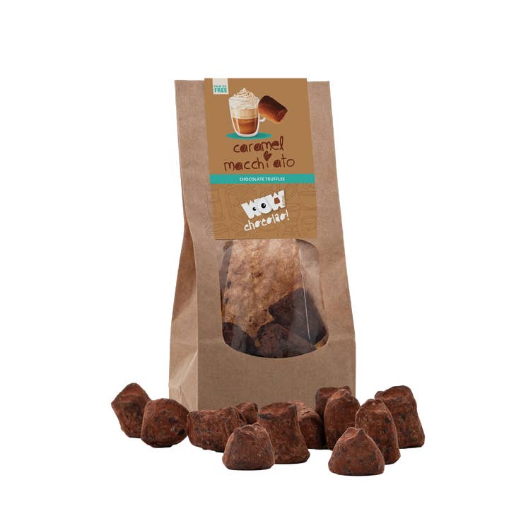 Caramel Macchiato Chocolate Truffles - Biodegradable bag 130g for wholesale by WOW Chocolao!