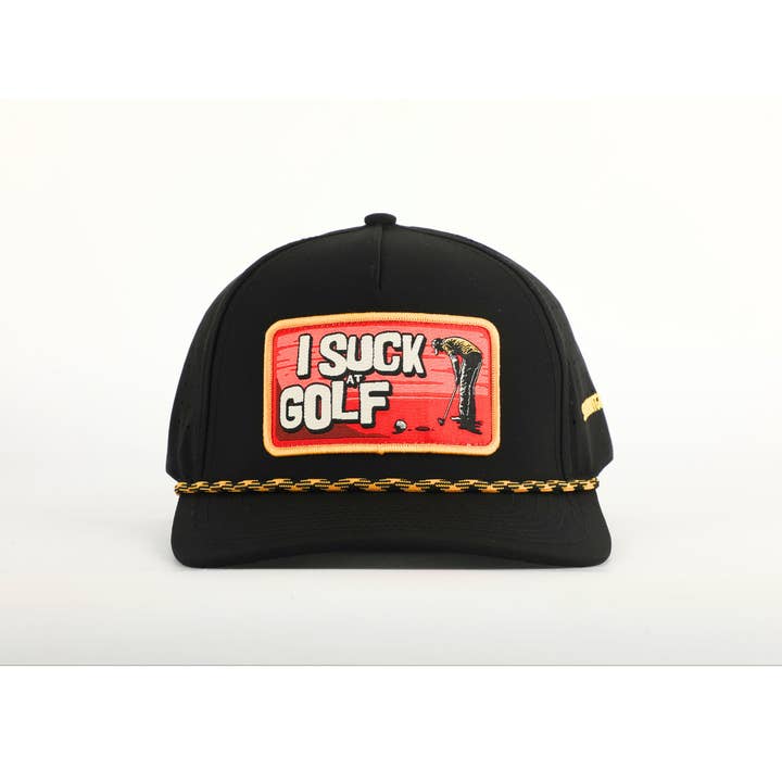 Casquette de golf en corde patch "I Suck At Golf" pour la vente par Shank It Golf
