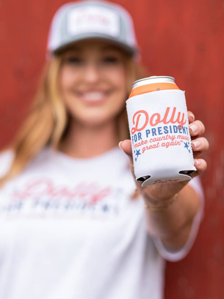 Dolly for President - Coozie for wholesale by SOUTHERN FRIED DESIGN BARN