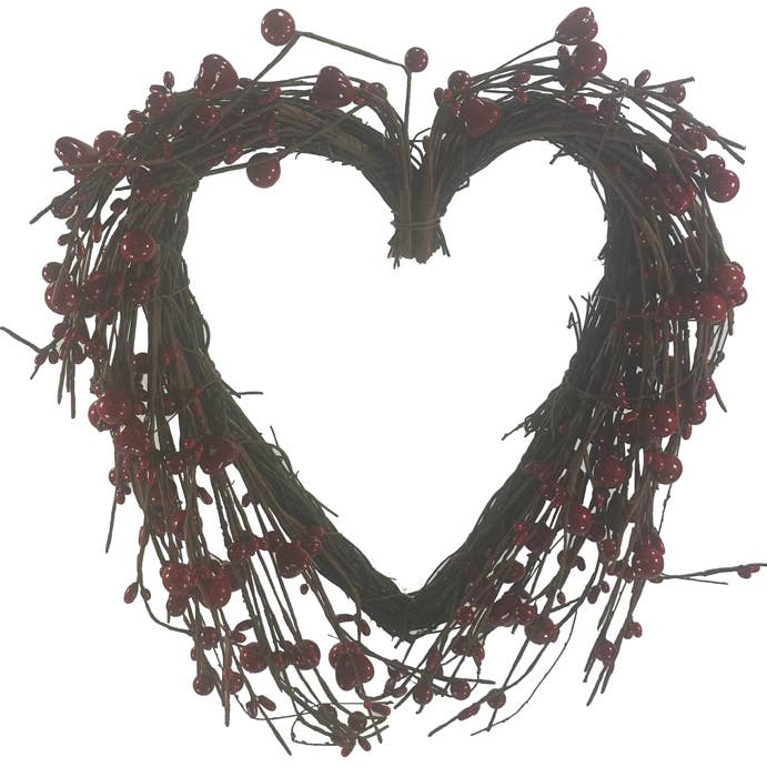 12.5" Heart Vine Wreath for wholesale by Marlow Floral Products