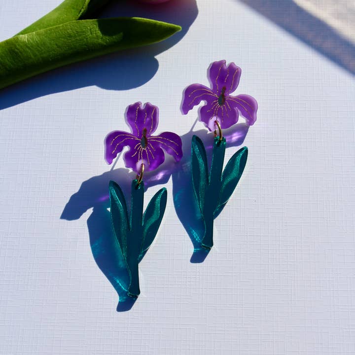 Not Picasso - Wholesale Stud/Post Earrings - Irises3