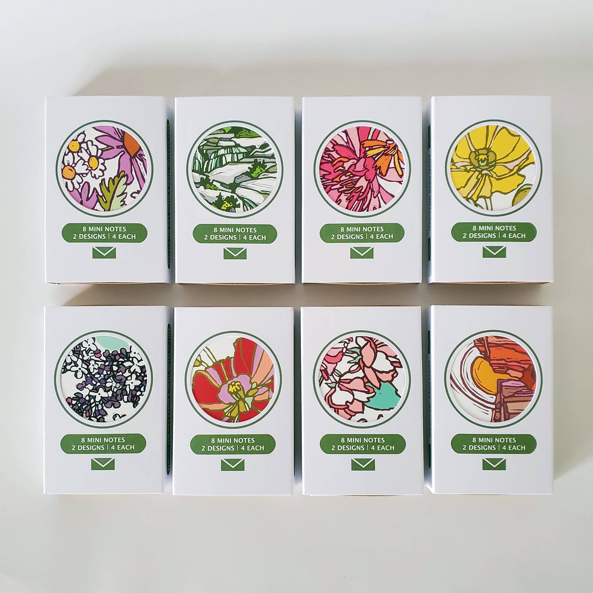 Little Green - Wholesale Gift Tag - Lotus & Daisy Mini Note Card Set of 8 Gift Tags11