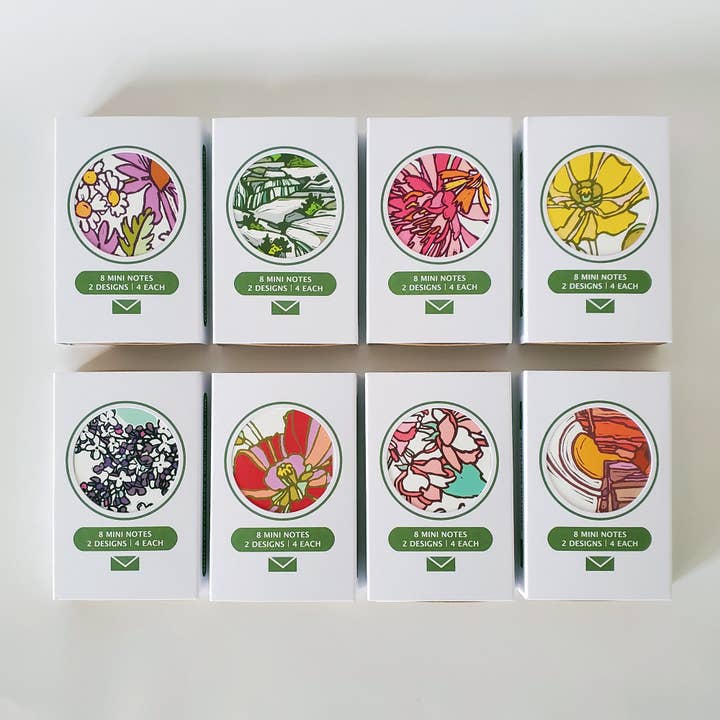 Little Green - Wholesale Gift Tag - Lotus & Daisy Mini Note Card Set of 8 Gift Tags11
