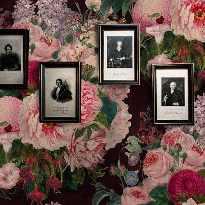 Wallpapers4Beginners – wholesale Tapetrulle – Mörk sammet blommig tapet