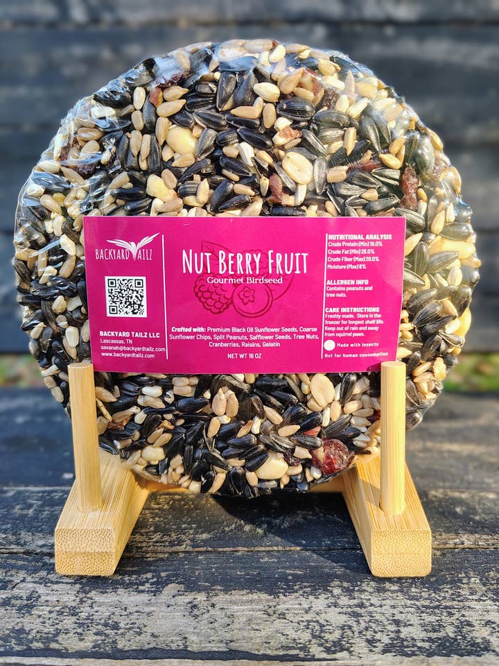 Stackable 6" Birdseed Patties (Nut Berry Fruit) for wholesale by Backyard Tailz