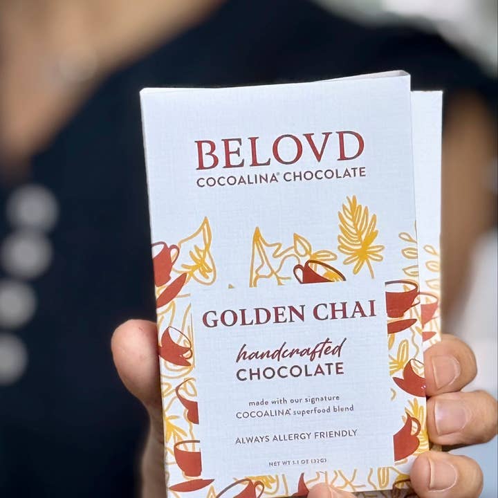 BELOVD chocolate - Wholesale Chocolate Bar - Golden Chai Cocoalina vegan, dark Chocolate Bar2