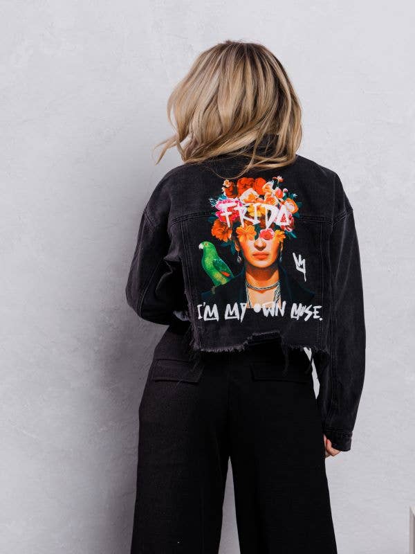 Trio Urban - Wholesale Denim Jacket - Women's - Frida Muse Crop Denim Jacket15