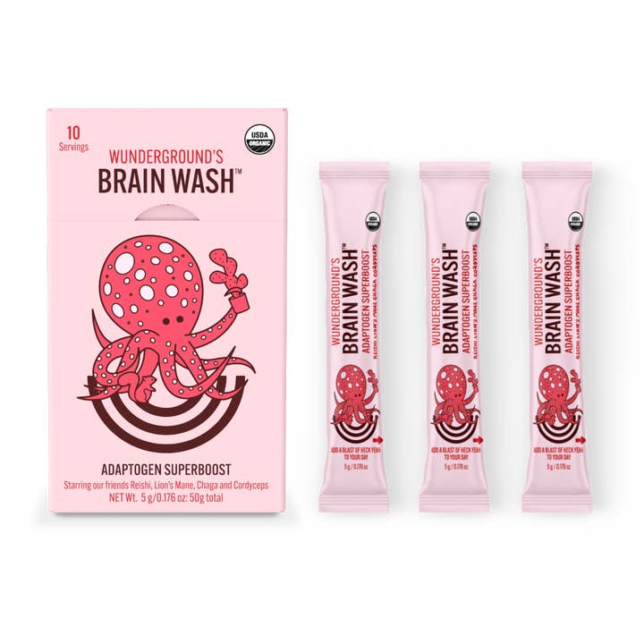 Organic Brain Wash Mushroom SuperBoost (10-Serving Carton) for wholesale by Wunderground