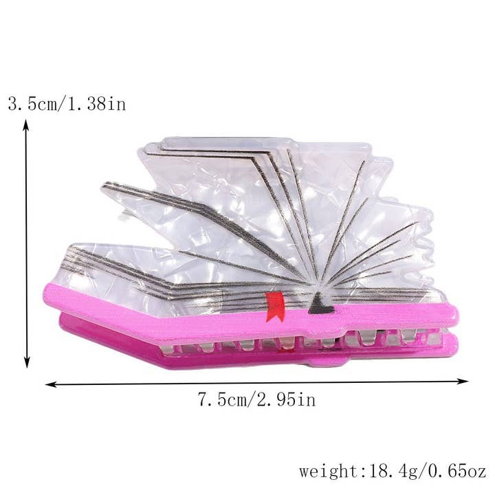 SoapElenGlen - Wholesale Hair clip – Women’s - Creative Colorful 3D Book Shape Hair Claw Clip1