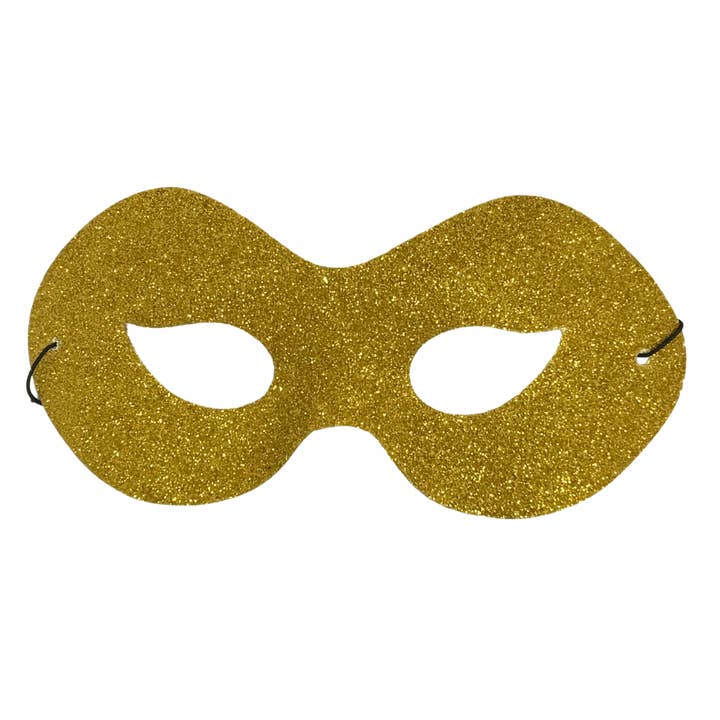 Gold Glitter Mask with Elastic Band for wholesale by Plush Appeal LLC