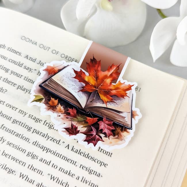 Marque-page magnétique - Marque-page d'automne - Marque-page feuilles d'automne pour la vente par Aphrodite Bookclub