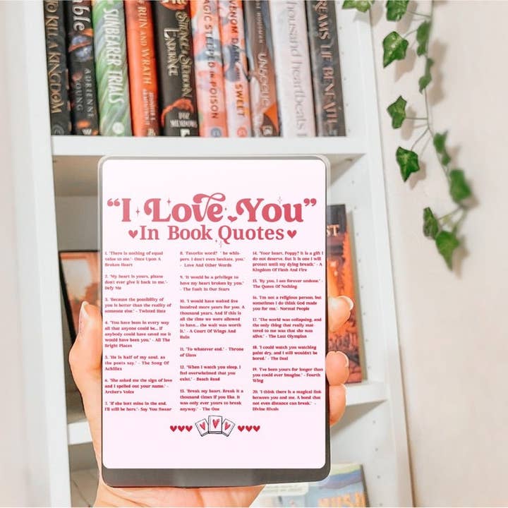 I Love You in Book Quotes Kindle Paperwhite Insert for wholesale by Awfullynerdy.co