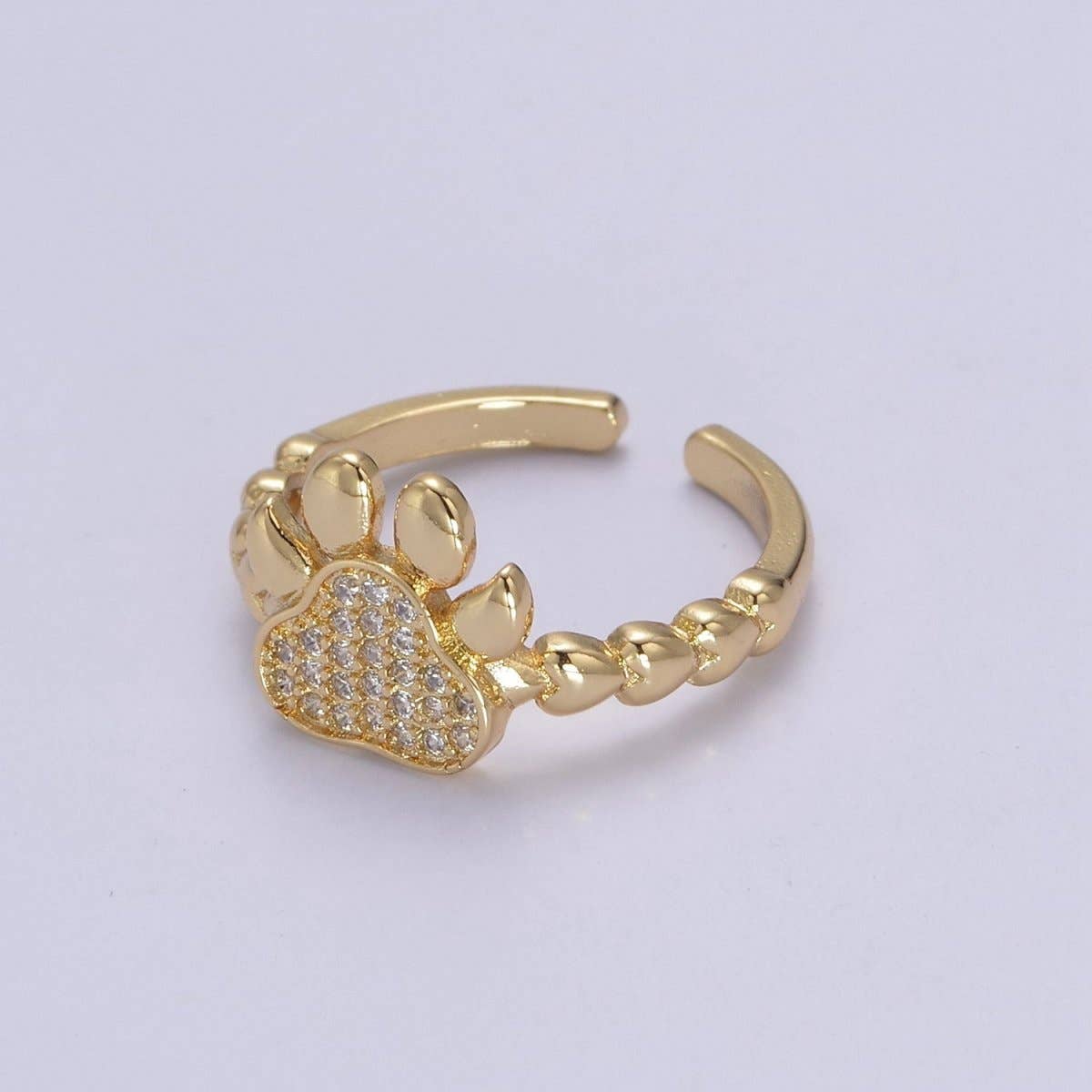 Aim Eternal - Wholesale Band/Stacked Ring - Gold Dog Cat Paw Ring, Designer Dog Cat Paw Ring, Unique Dog Cat Paw Ring, Dainty Band Ring, Sisters Gift,Best Friend Gift U-502