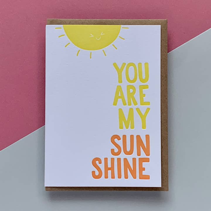 You Are My Sunshine, C6 Greeting Card for wholesale by Little Paper Soul