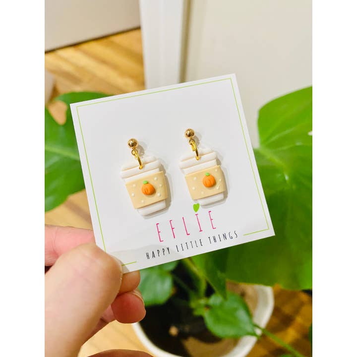 Eflie – Großhandel Ohrstecker – Pumpkin Spice Latte Coffee Cup Ohrstecker1