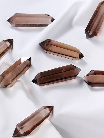 Double Terminated Point Smokey Quartz Crystal for Grounding and Protection, Christmas Crystal Gift for wholesale by Moon Rituals