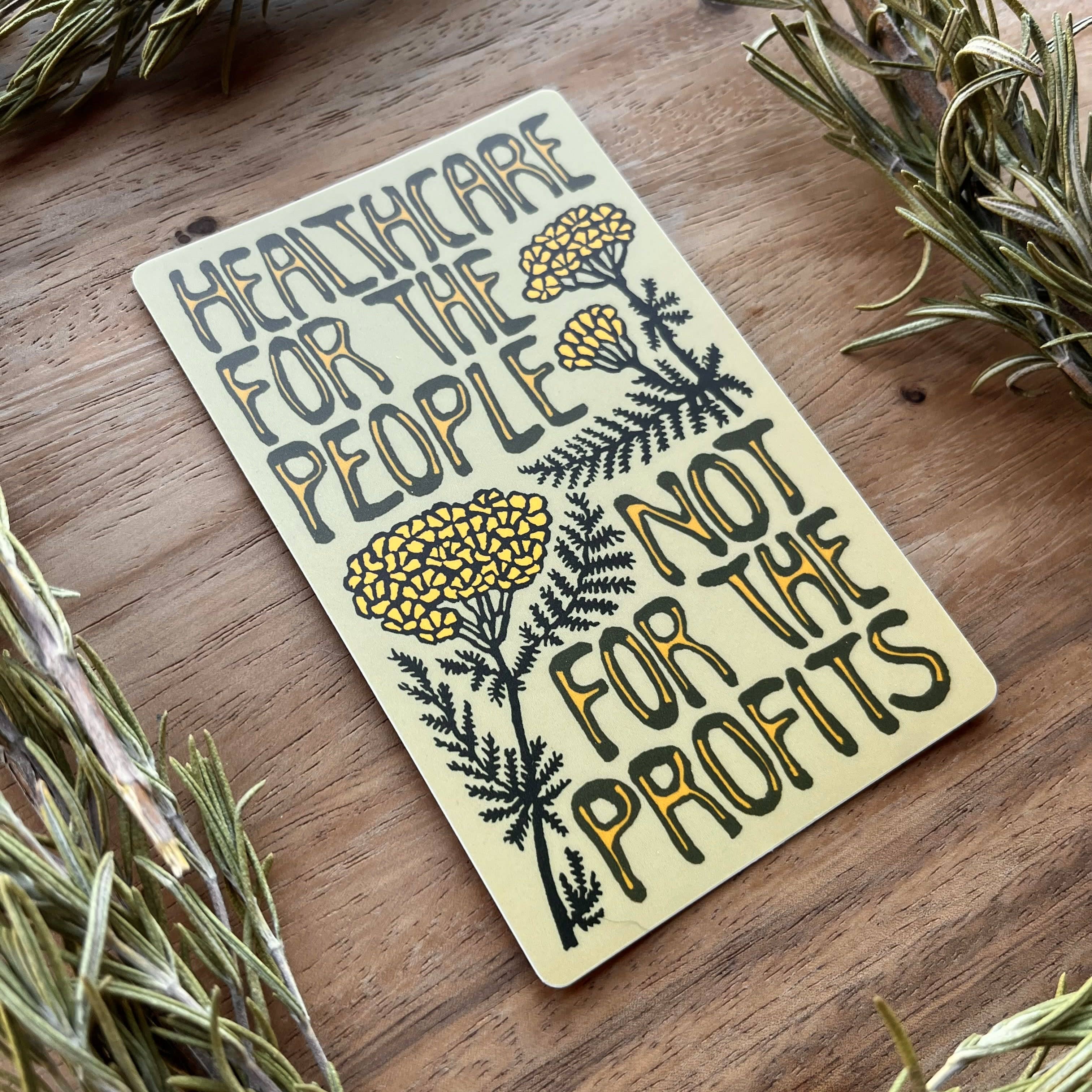 stickiemi – Großhandel Aufkleber – Gesundheitsversorgung für die Menschen, nicht für den Profit Aufkleber | mattes Vinyl1