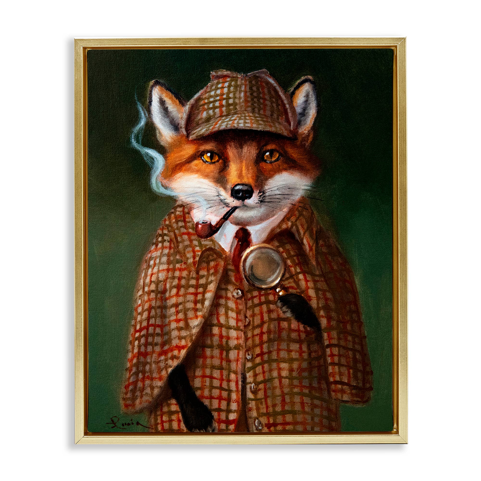 Stupell Industries - Wholesale Wall Sign - Detective Fox with Pipe - Framed Wall Art24
