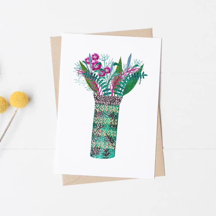 Ff11 Floral Card for wholesale by Angela Savage Illustration