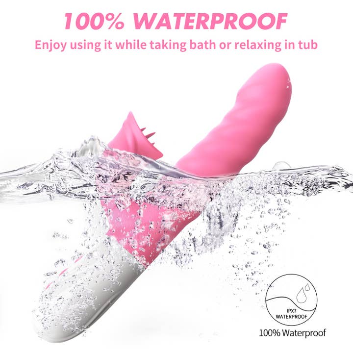 Playful Toy Wholesale - Wholesale Sex Toy - G-spot Waterproof Vibrator Silicone Tongue Licking Dildo