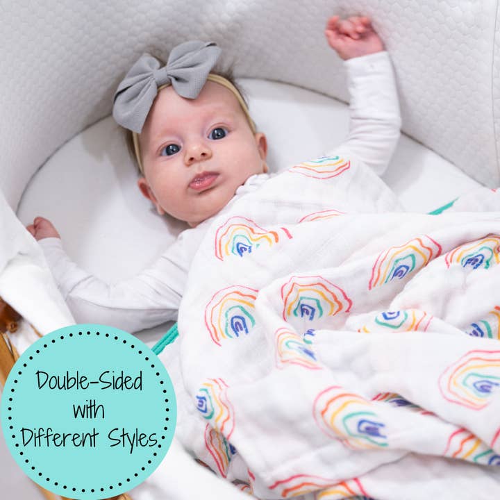 LollyBanks – wholesale Bedding blanket – Kids & Baby – Rainbow Toddler 100% Cotton Muslin Blanket5
