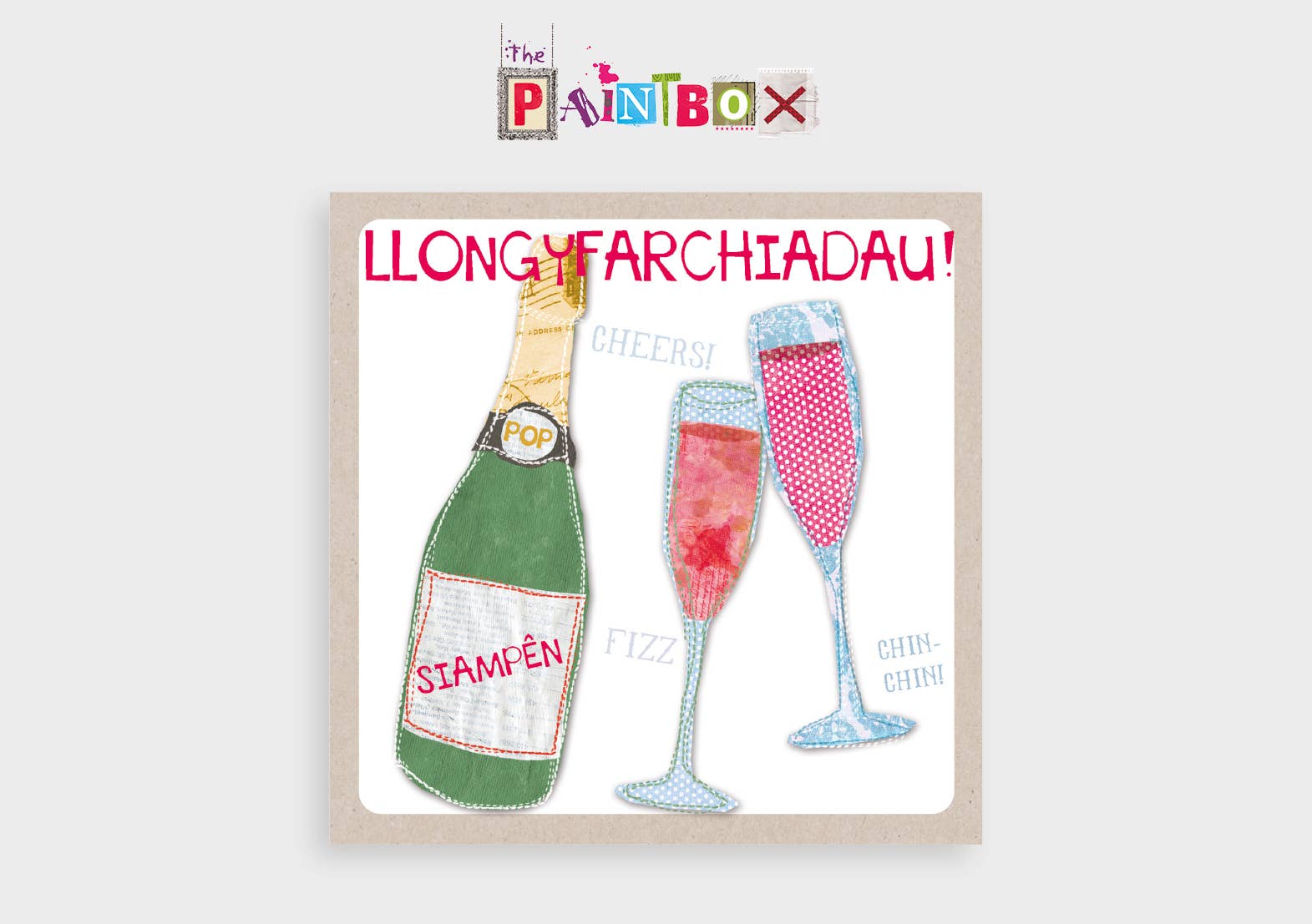 The Paintbox – wholesale Congratulations card – Llongyfarchiadau Congratulations Champers Welsh Cards x61