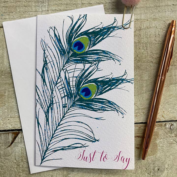 Lot de 6 blocs-notes en forme de plume, juste pour dire (N95-14J) pour la vente par White Cotton Cards