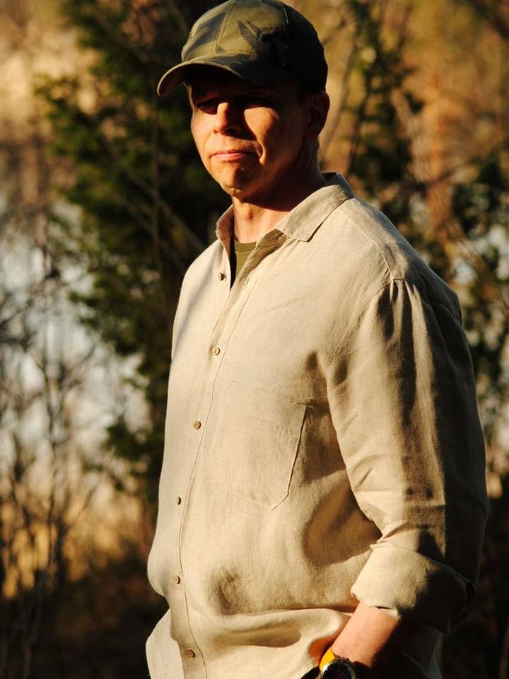 Camisa masculina 100% cânhamo por atacado de Pitkäkuitu