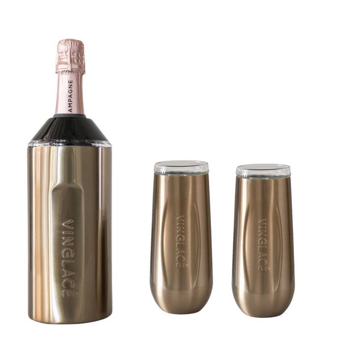 Vinglacé - Wholesale Wine Gift Bag - Champagne Gift Sets with Glass Lined Flutes7