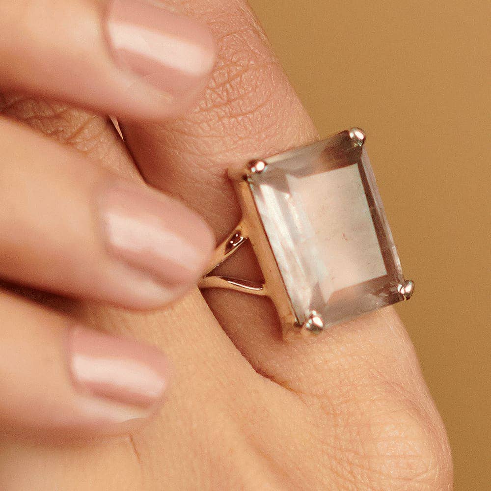 Discovered – wholesale Cocktail/statement ring – Pink Rose Quartz Ring, Cocktail ring, Large Pink Ring, Gemstone ring, Vintage Love Ring, Solitaire Ring, Valentine Gift, Prong Set Ring