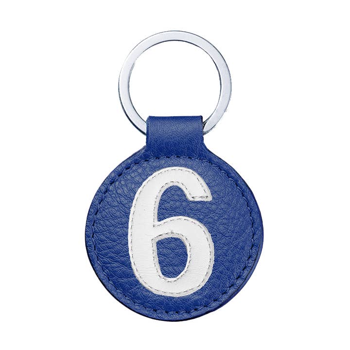 E2R PARIS - Wholesale Keychain - Unisex - Blue and white key ring n°6 in ucpcycled leather0