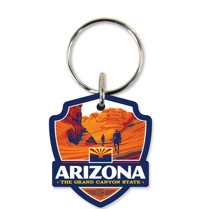 AZ Emblem Wooden Key Ring for wholesale by Tourist Courts
