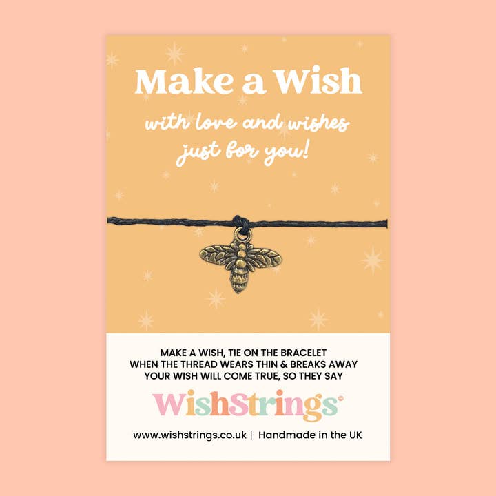 Bee - WishStrings Wish Armband, Begränsad Upplaga Charm - LEWS053 för wholesale av WishStrings