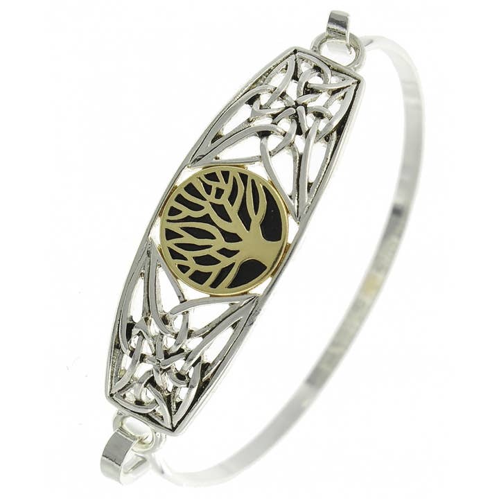 FR7172 Silver & Gold Tree of life & Celtic Casting Bracelet for wholesale by 0011 PREMIERE