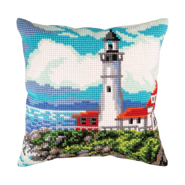 Kit Cuscino a Punto Croce Collezione Faro sulla Baia Dart per la vendita all'ingrosso da parte di RTO&Collection D'Art (RTO Baltic OU)