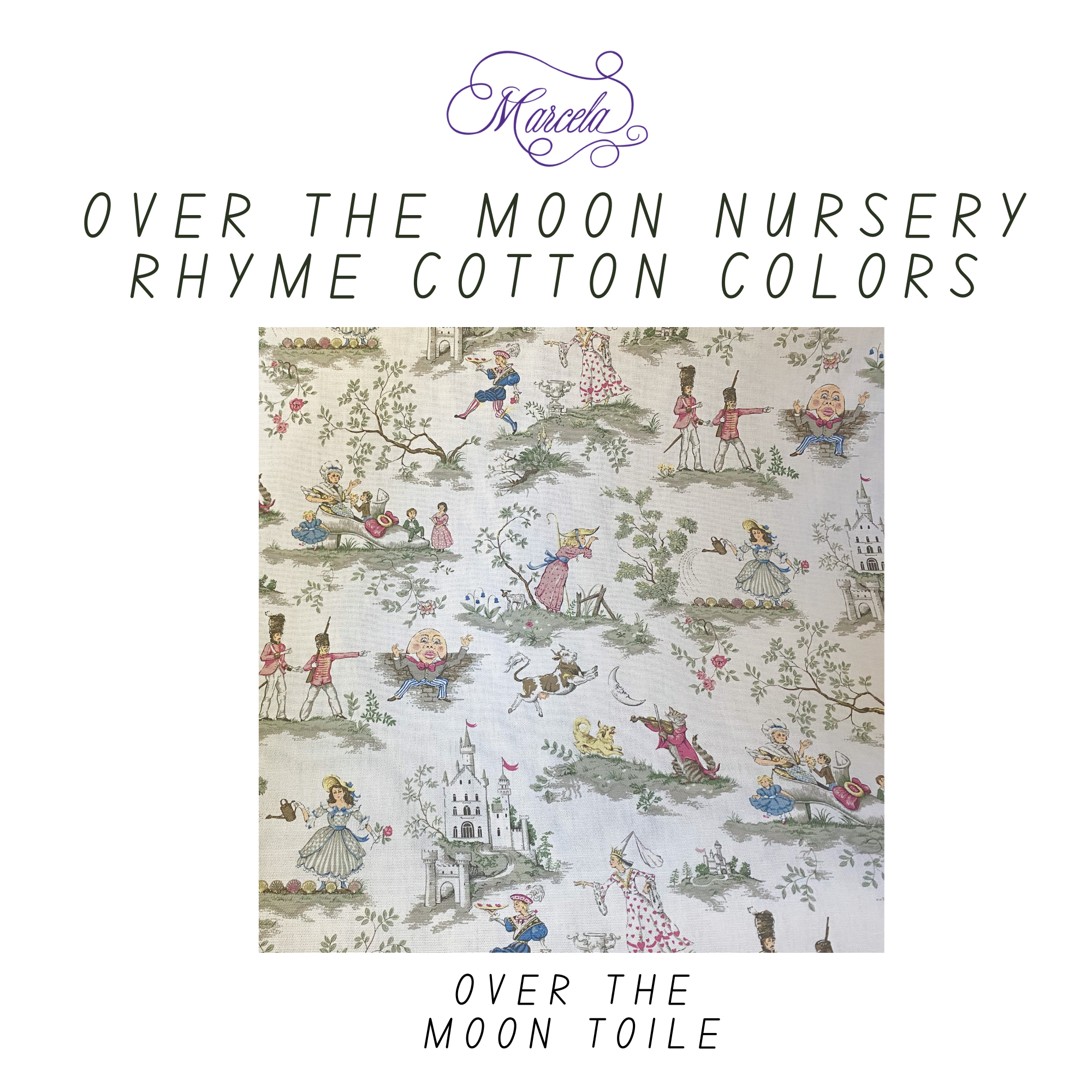 MARCELA - Wholesale Keepsake Box - Kids & Baby - Medium Baby Keepsake Box-Over the Moon Nursery Rhyme Toile2