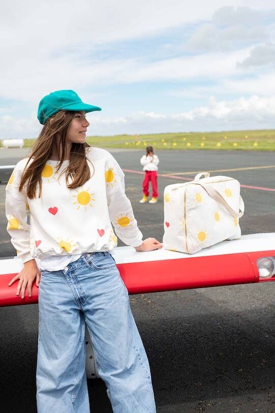 Ayuna - Wholesale Sweatshirt - Women's - Women's Oversized Cotton Sweatshirt Sun and Heart - Sunny Heart2