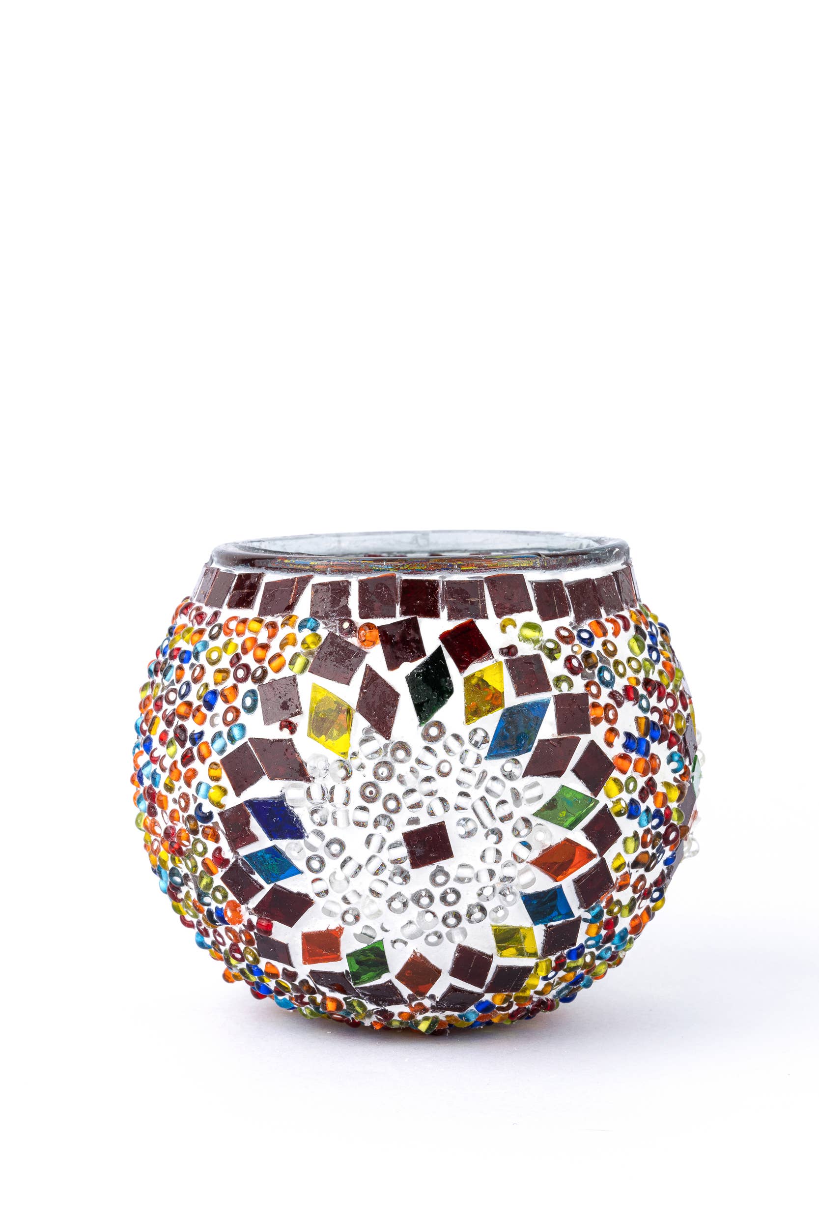 KAFTHAN - Wholesale Candle Holder - Large Mosaic Glass Candle Holders | Christmas Holiday Decor24