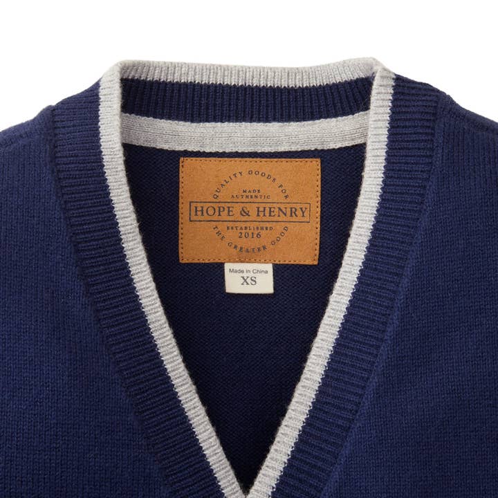 Tipped Organic Cardigan with Elbow Patches - Baby for wholesale on Faire