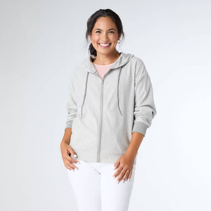 Brooklyn Hooded Zip-Up Sweatshirt for wholesale by COCO + CARMEN
