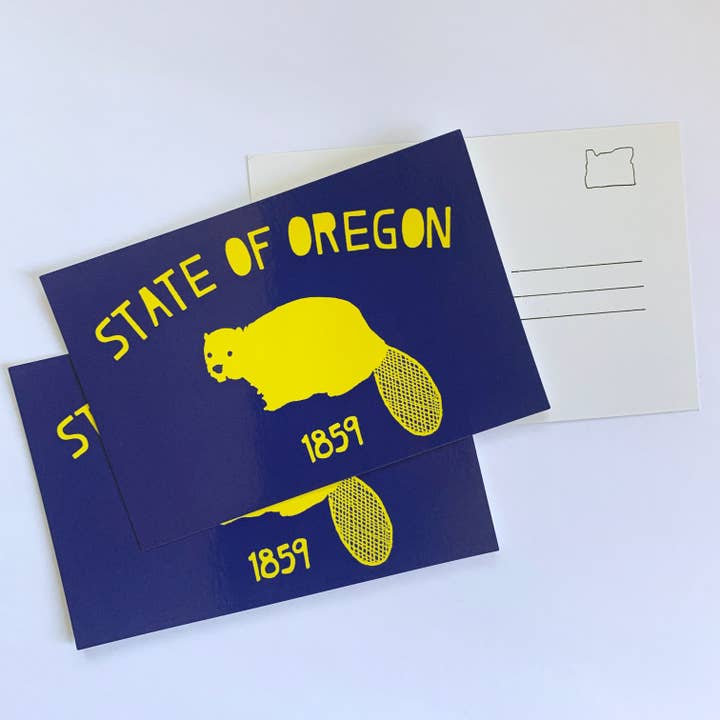 Carte postale Motif drapeau de l'État de l'Oregon pour la vente par Made by Nilina