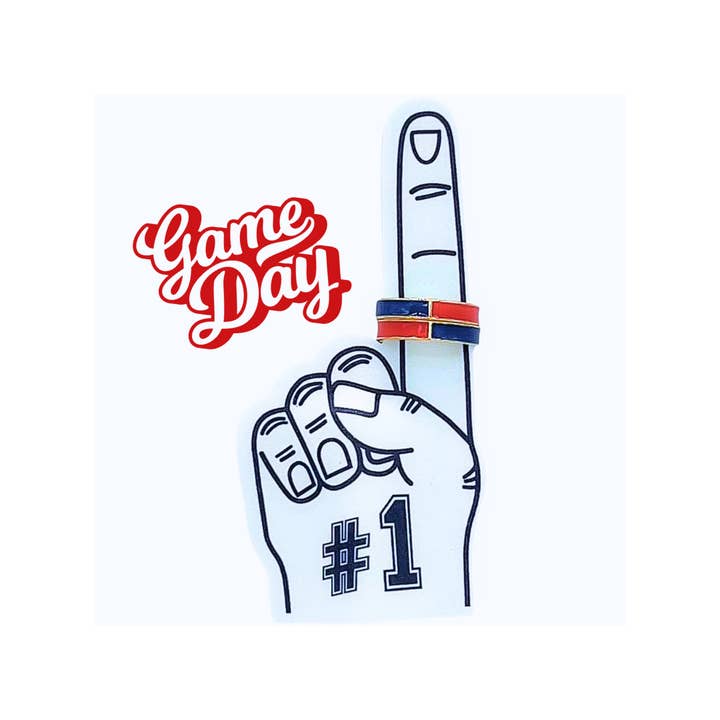 Color Shout - Vente Anneau/bague à empiler - R207-Jour de Match : Ensemble de Bagues Empilables aux Couleurs de l'Équipe2